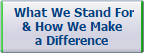  What We Stand For
& How We Make
a Difference